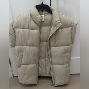Mango Light Tan Puffer Jacket